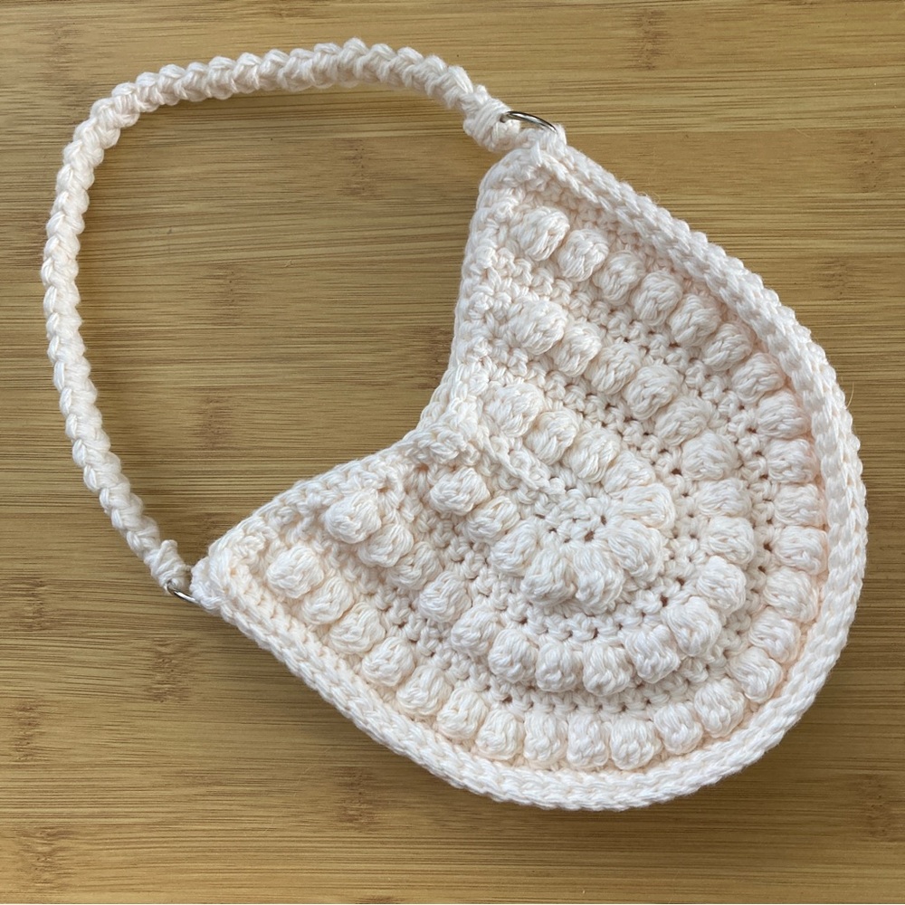 Handmade Crochet Cream Boho Purse